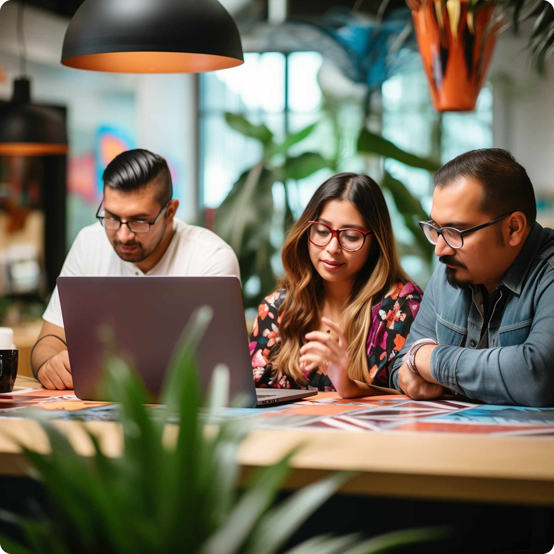 Collaborative Trio in a Creative Workspace 1