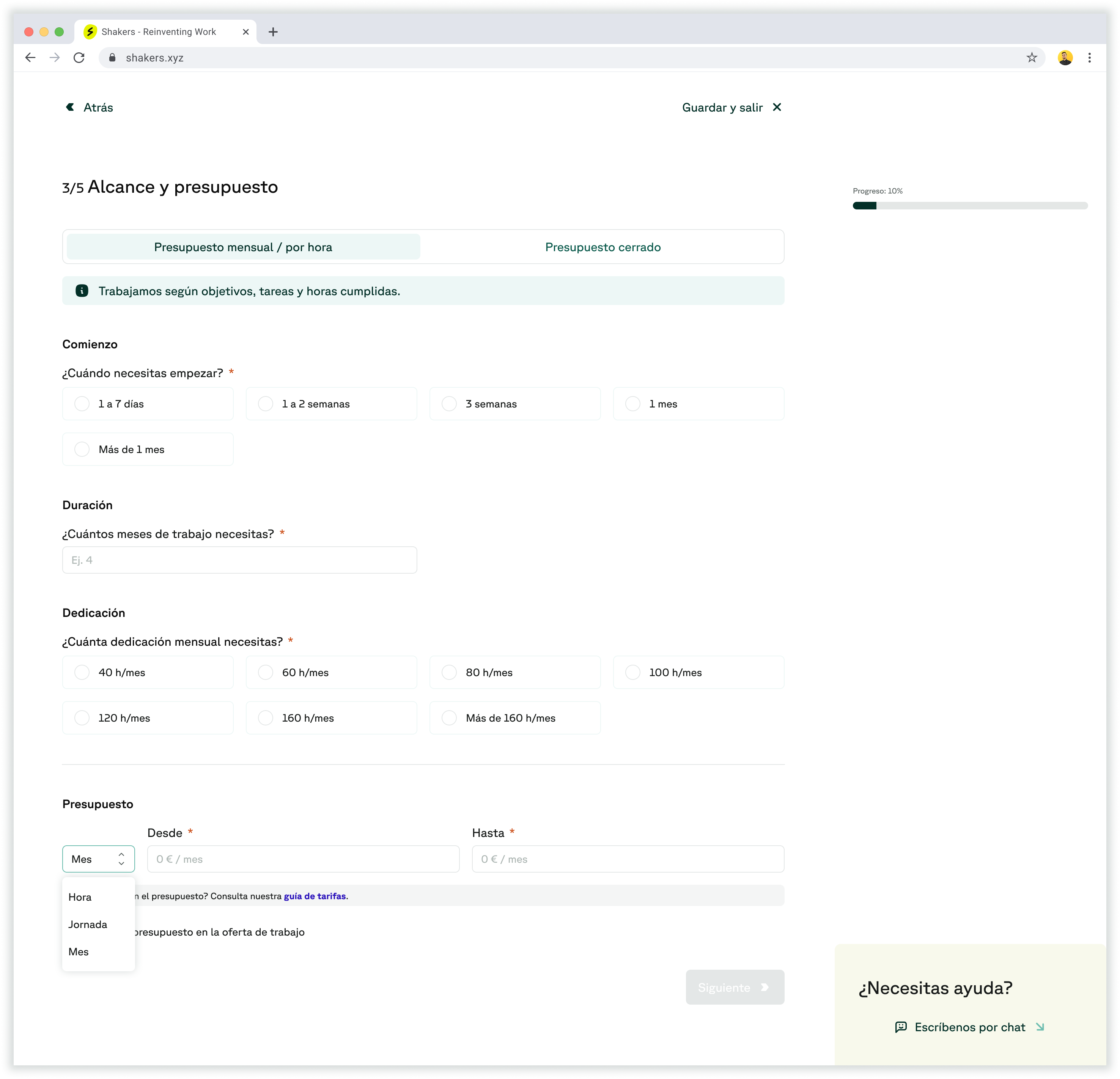 alcance y presupuesto