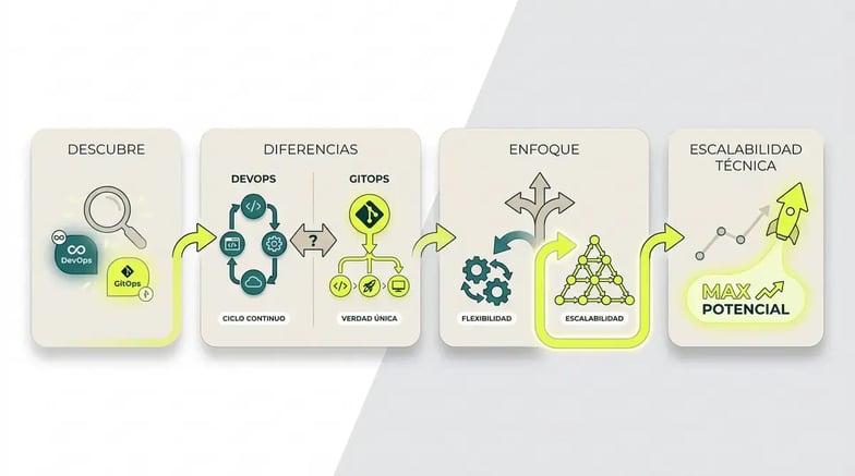 Diferencias entre GitOps y DevOps - SHAKERS - Infografía
