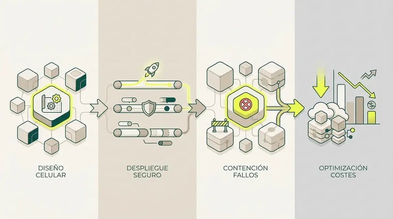 Cell based architecture: reducir blast radius y coste - Infografía