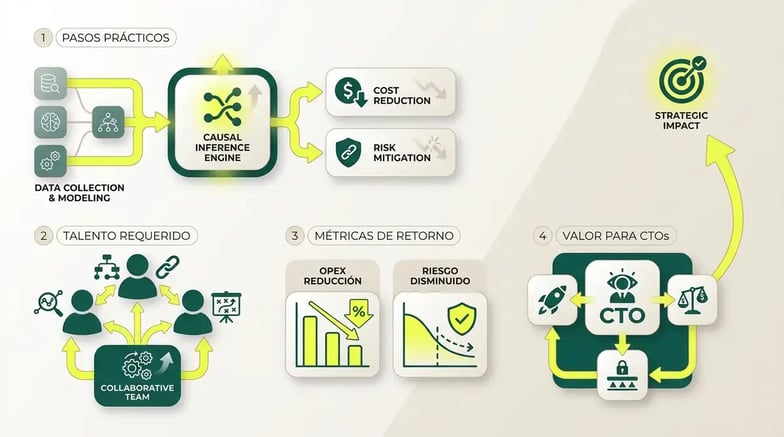 Inferencia causal para CTOs: reducir riesgo y coste - Infografía