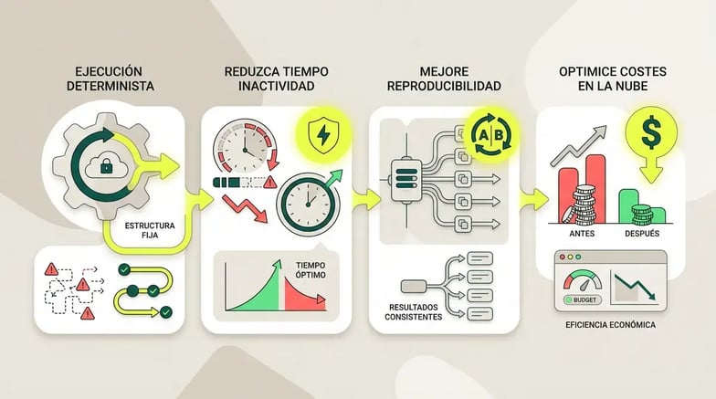 Ejecucion determinista: guia para arquitecturas reproducibles - Infografia