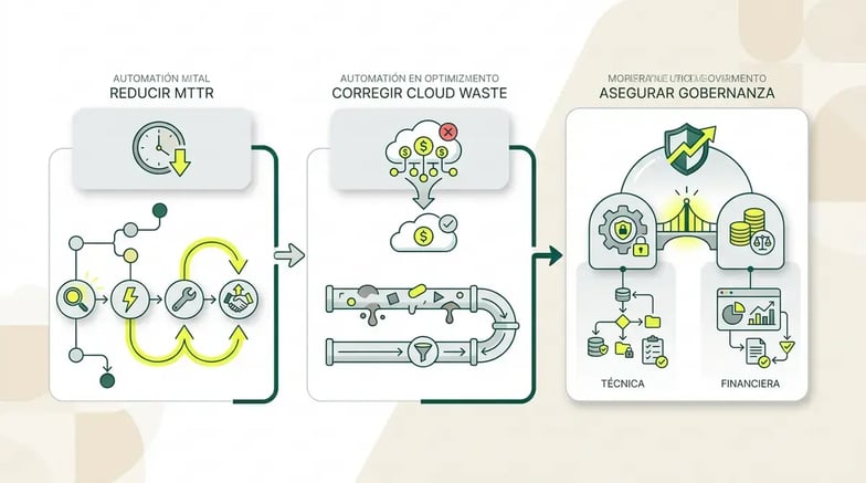 Automated remediation para reducir MTTR y costes operativos - Infografía
