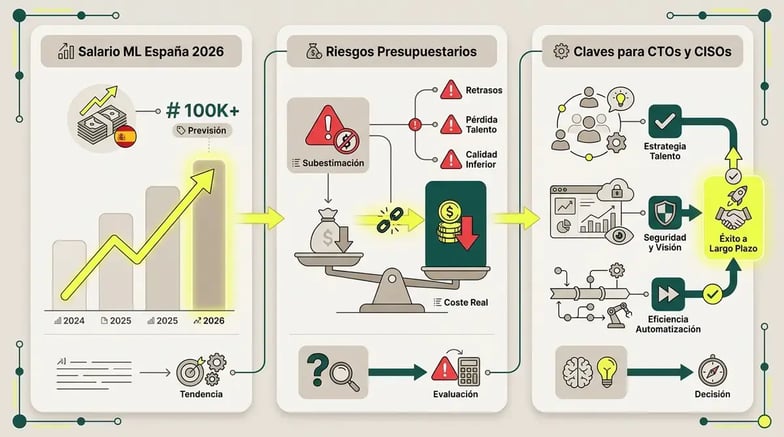 Salario de ingeniero ML en España: riesgos y realidades 2026 - Infografía