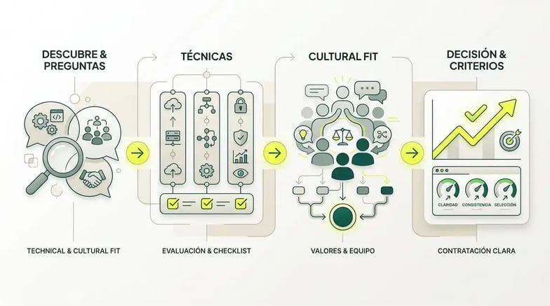 12 preguntas clave para entrevistar DevOps senior España - Infografía