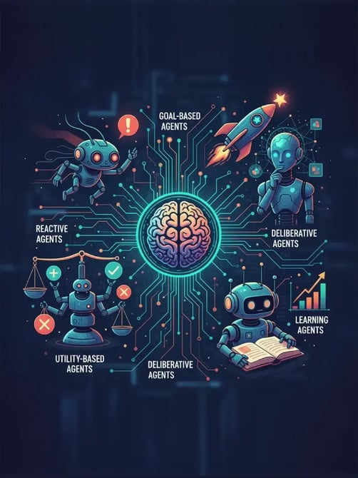 Qué son los agentes de inteligencia artificial y cuántos tipos hay